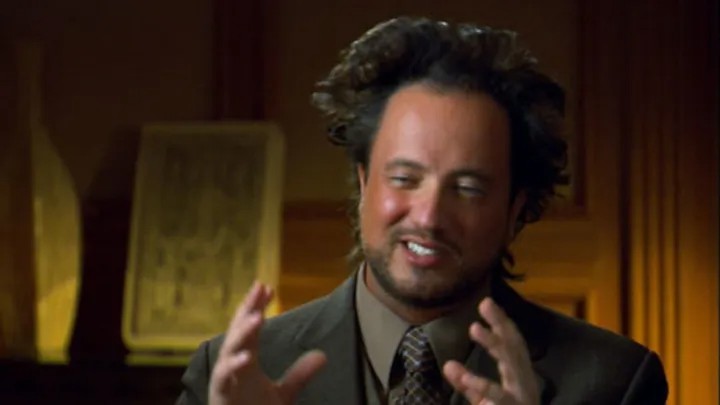 Create meme: eddie jackson, Giorgio tsoukalos, aliens meme 