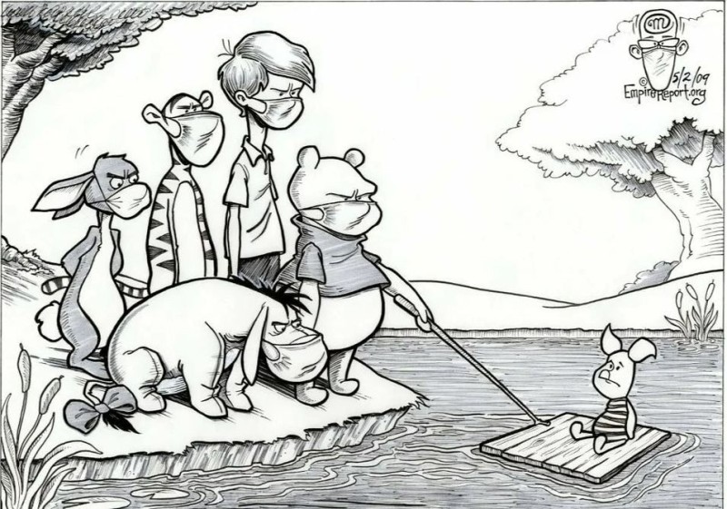 Create meme: piglet drawing, swine flu Winnie the Pooh, Winnie the Pooh Piglet 