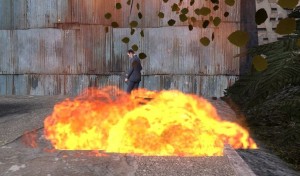 Create meme: burning machine, the explosion