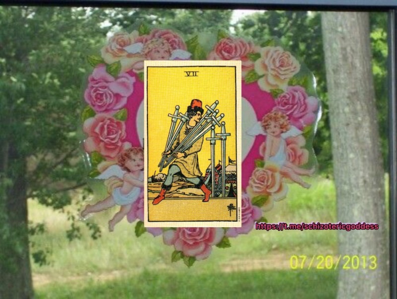 Create meme: 7 swords of Tarot Waite, Tarot cards , Tarot