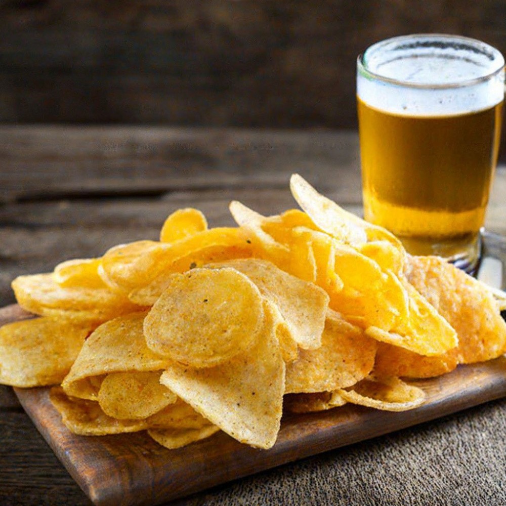 Create meme: homemade chips, chips chips, beer and chips