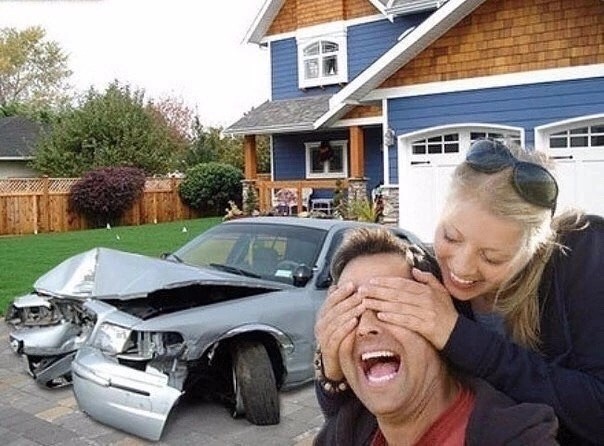 Create meme: wife crashed the car joke, Ivanov, I have a surprise for you