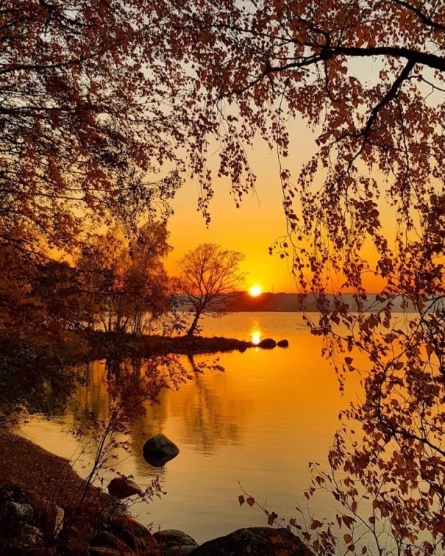 Create meme: October evening, nature evening, nature sunrise beautiful places