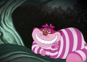 Create meme: smiling cat, Alice in Wonderland, cat from Alice in Wonderland