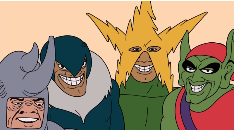 Create meme: the boys meme, Me and the boys are a meme with a rhinoceros, rhino goblin electro vulture