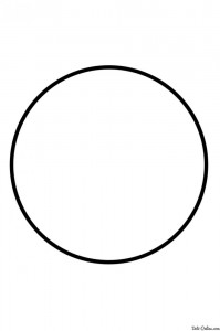 Создать мем: круг для закрашивания, белый круг с черным контуром, круг раскраска для детей