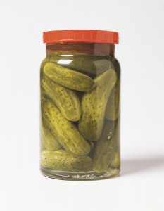 Create meme: cucumbers in a jar