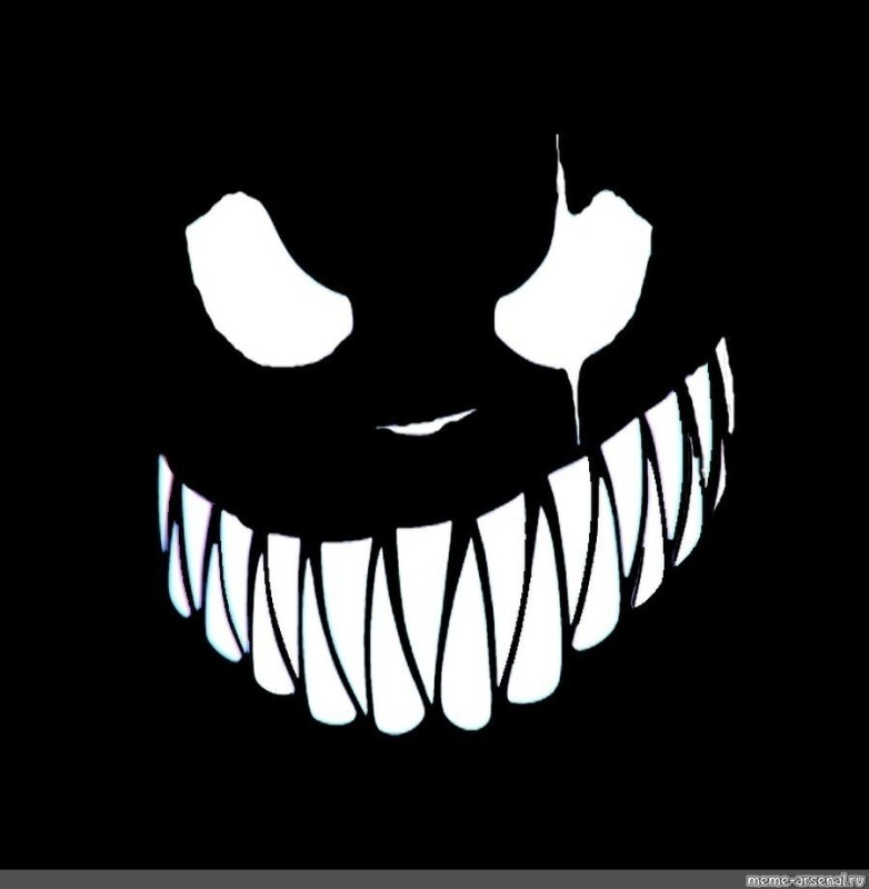 Create meme: the evil smile of fonk, evil smile, the smile on black background