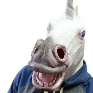 Создать мем: halloween costume, unicorn, latex mask