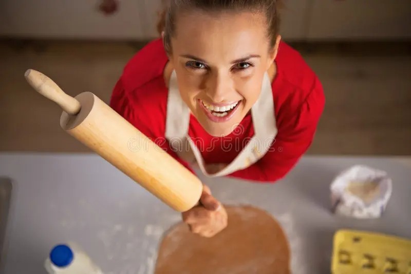 Create meme: The girl with the rolling pin, a woman with a rolling pin, women