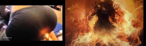 Create meme: two Lord in the fire, pictures most and fire, pictures of demons
