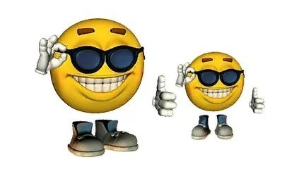 Create meme: smiley with glasses, smiley face with black glasses, cool smile