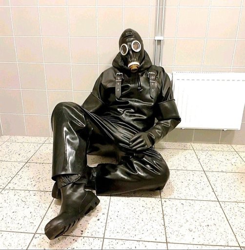 Create meme: heavy rubber suits, gas mask , latex suit with gas mask for men