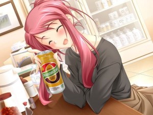 Create meme: anime girl, anime beer