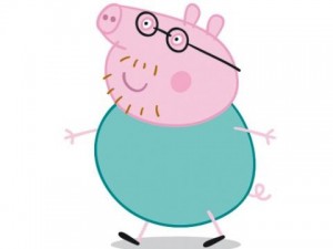 Create meme: Daddy pig walks