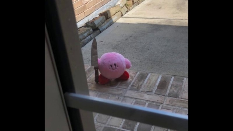 Создать мем: смешные штуки, приколы смешные, kirby with knife