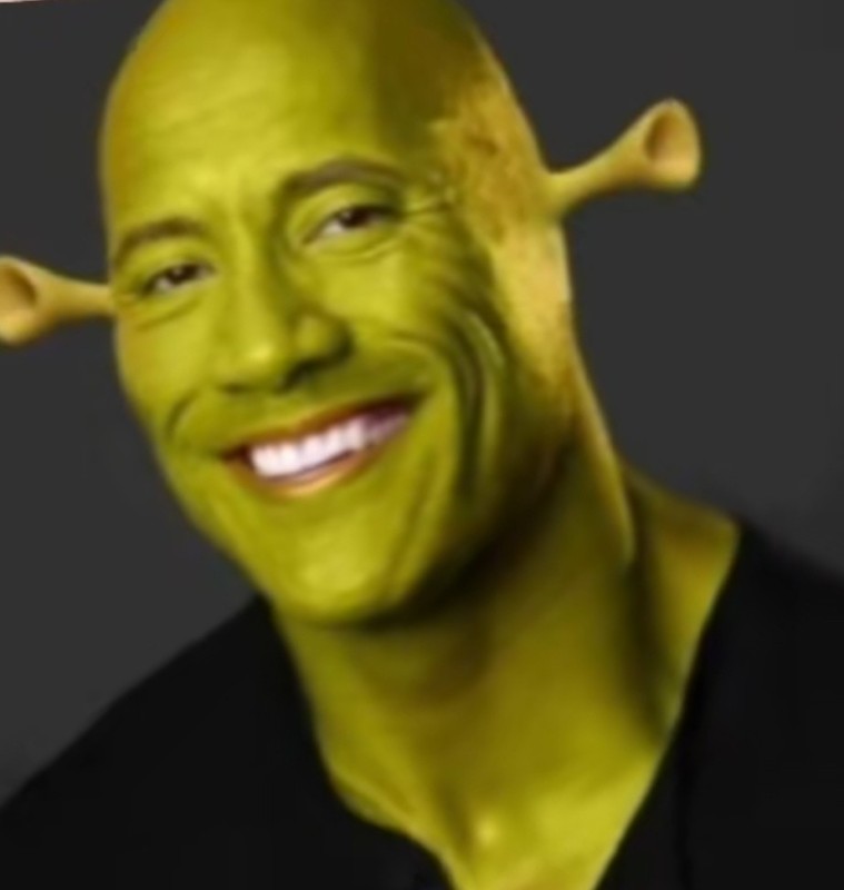 Create meme: Shrek funny, Shrek meme , Dwayne Johnson