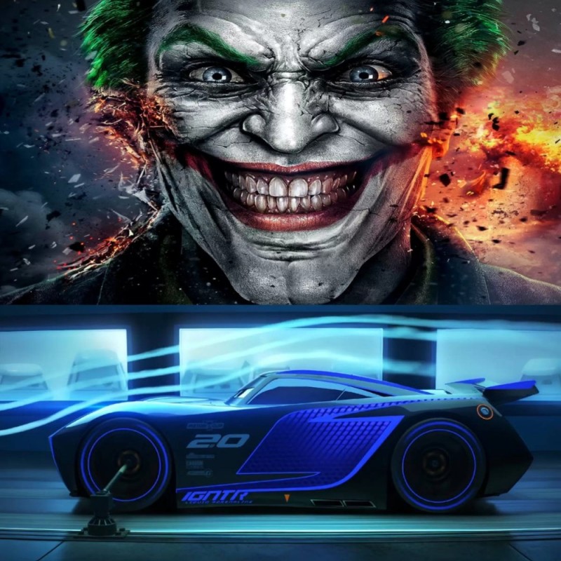 Create meme: the face of the Joker, Joker , The joker in the background of the explosion