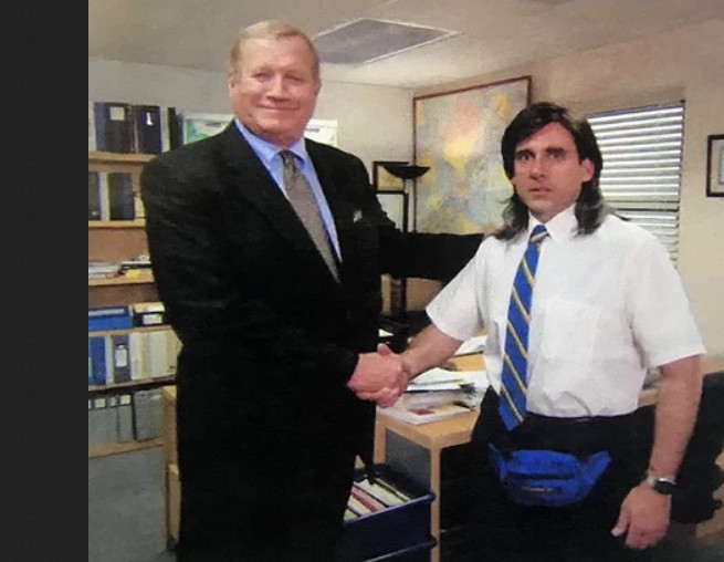 Create meme: michael scott handshake, TV series office meme handshake, The office series by michael scott