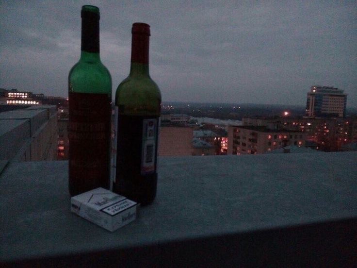 Create meme: darkness, alcohol and cigarettes, bottle of wine