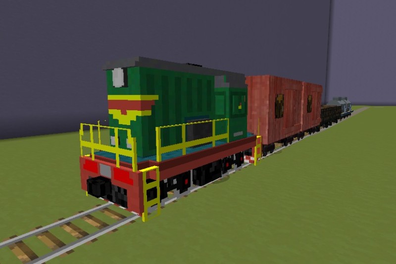 Create meme: CHME3 diesel locomotive in minecraft, traincraft mod 1.12.2, steam locomotive in minecraft