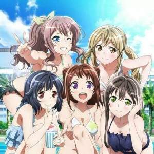 Создать мем: bang dream girls band party, аниме персонажи, аниме друзья на пляже