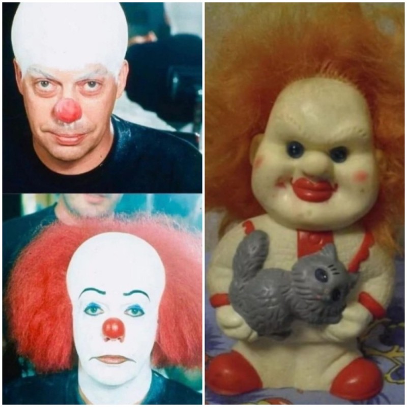 Create meme: scary toys , toy Kuklachev , toy clown