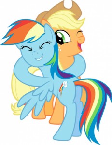 Создать мем: эплджек, rainbow dash and applejack, rainbow dash and scootaloo