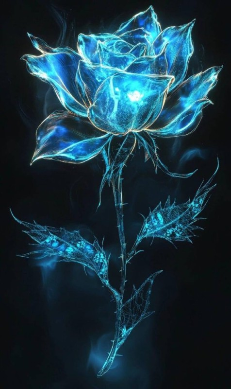 Create meme: beautiful blue roses, glowing flowers, flowers