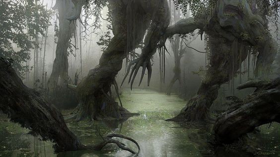 Create meme: Fairy core grunge, swamps art, dense forest