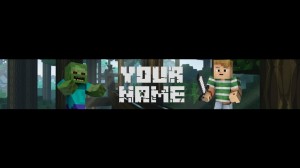 Create meme: hat channel, Minecraft, banner for YouTube minecraft