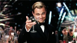 Create meme: the great Gatsby Leonardo DiCaprio with a glass of, Leonardo DiCaprio the great Gatsby, DiCaprio with a glass of