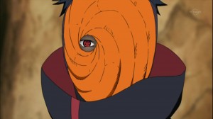 Create meme: 32 digit code for school techniques naruto, sarada Uchiha vs bus, Tobi with the Sharingan eye