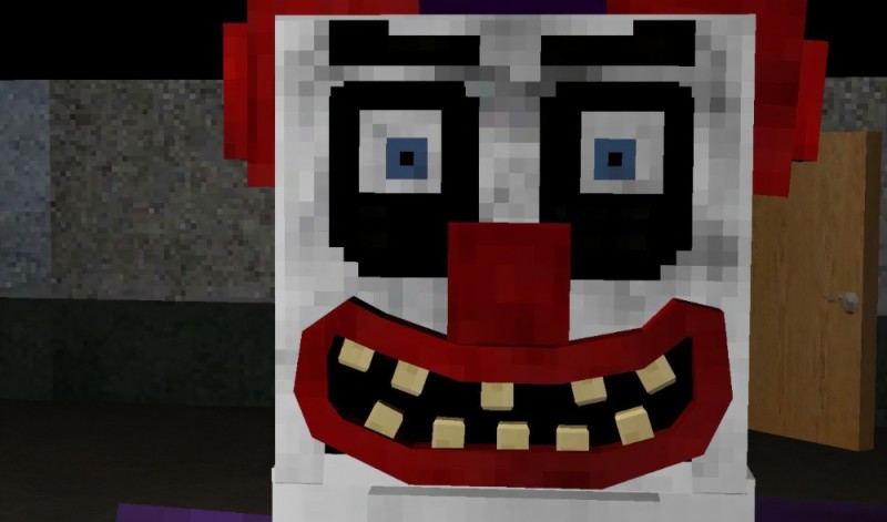 Create meme: FNAF 2 minecraft, baby fnaf minecraft, fnaf parody