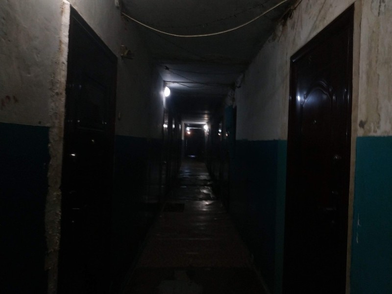 Create meme: The corridor is scary, the hostel, the building 