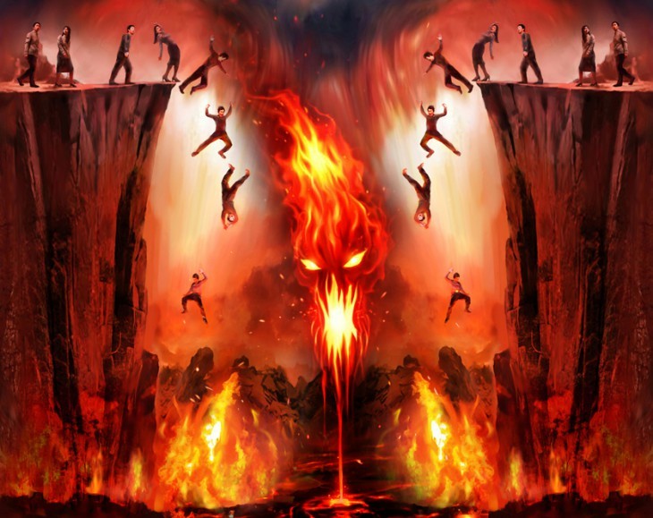 Create meme: the fire and brimstone hell, the boiler in hell