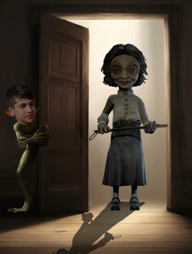 Create meme: The teacher from Little Nightmares 2, little nightmares 2 teacher, game little nightmares 2