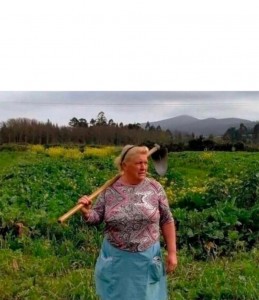 Создать мем: здоровые деревенские бабы, дональд трамп, бабушка в огороде