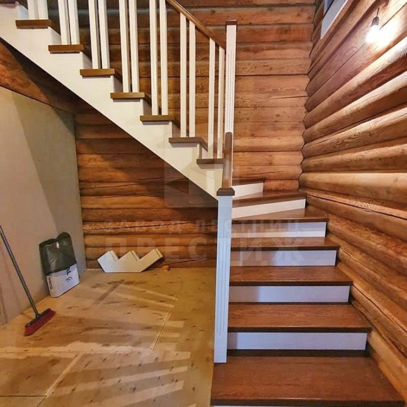 Create meme: wooden staircase to the second floor, wooden staircase to the second floor, stairs in a wooden house