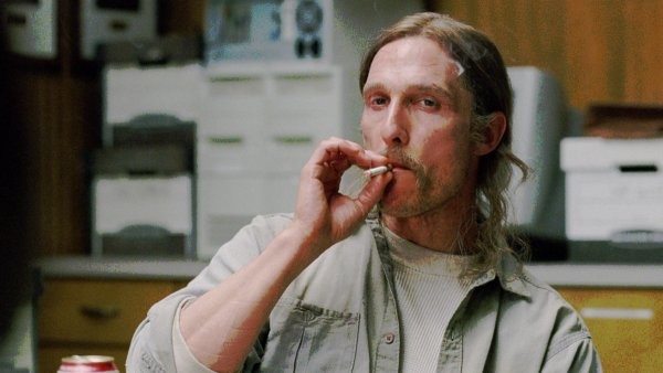 Create meme: The real Detective Matthew McConaughey, Matthew McConaughey true detective, Matthew McConaughey with a cigarette