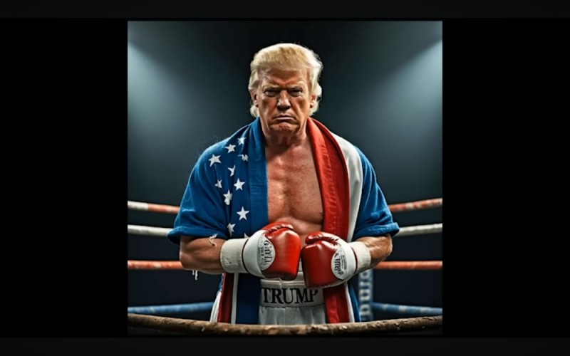 Create meme: Donald trump , Trump is a boxer, rocky 