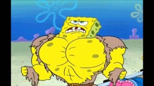 Create meme: spongebob strongman meme, spongebob mega Jock, spongebob Jock