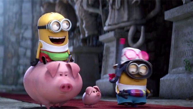 Create meme: despicable me minions, despicable me 3 pigs, funny minions 