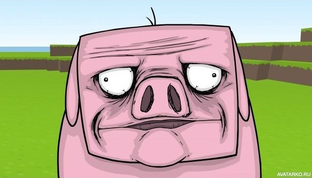 Create meme: pig from minecraft, minecraft pig, the carbon monoxide pig from minecraft