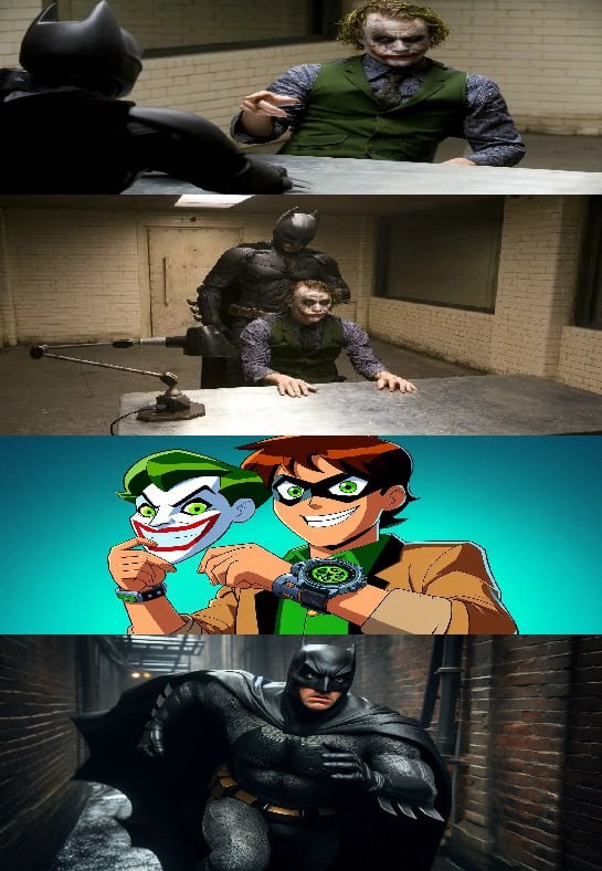 Create meme: The Joker and Batman, Batman vs the Joker, Batman vs the Joker The Dark Knight