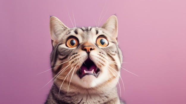 Create meme: a cat with its mouth open, frightened cats, awesome cat