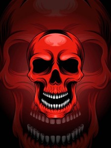 Create meme: skull illustration, skull drawing, evil skull