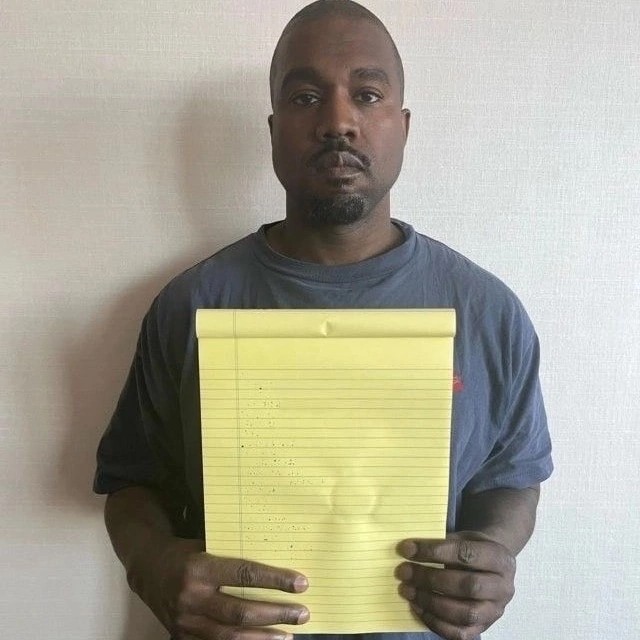 Create meme: Kanye West with a leaf meme, Kanye West with a piece of paper, Kanye West with a piece of paper meme