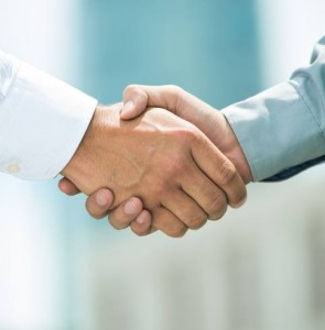 Create meme: partnership, the handshake with the client, handshake equality