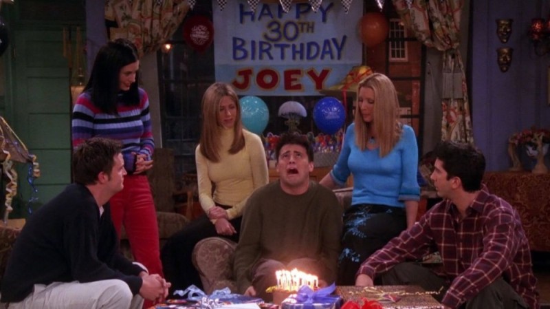 Create meme: show friends, TV series friends joe's birthday, TV series joe's friends 30 years